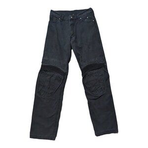Harley Davidson Padded Riding Jeans Mens 32x34 Black Denim Double Knee Pants